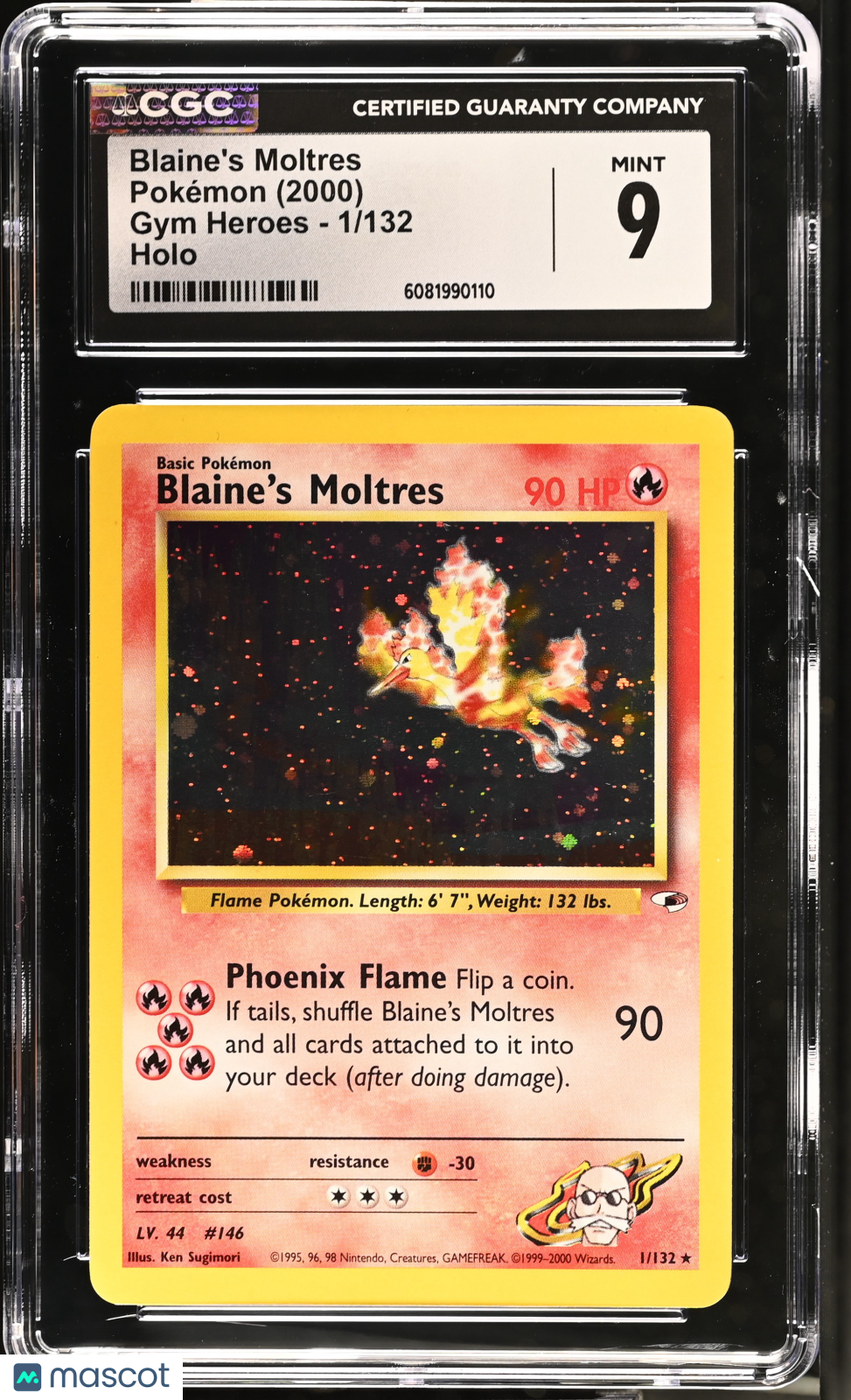 2000 Pokemon Gym Heroes Blaine's Moltres Holo 1/132 CGC 9 #1/132