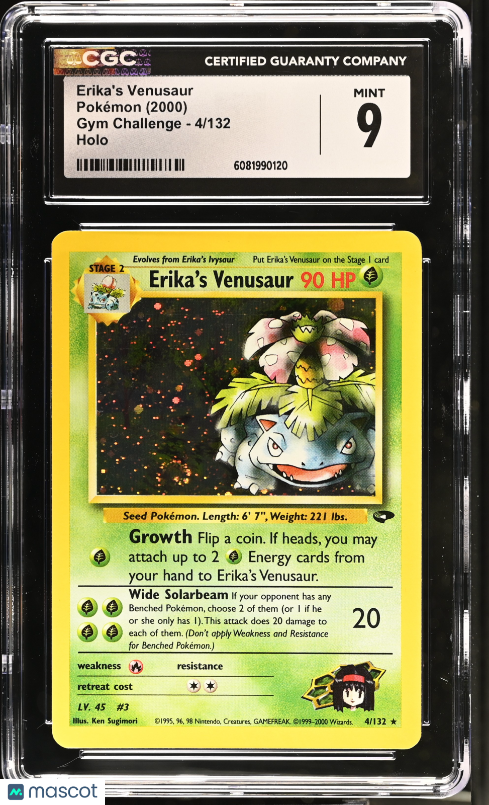 2000 Pokemon Gym Challenge Erika's Venusaur Holo CGC 9 #4/132